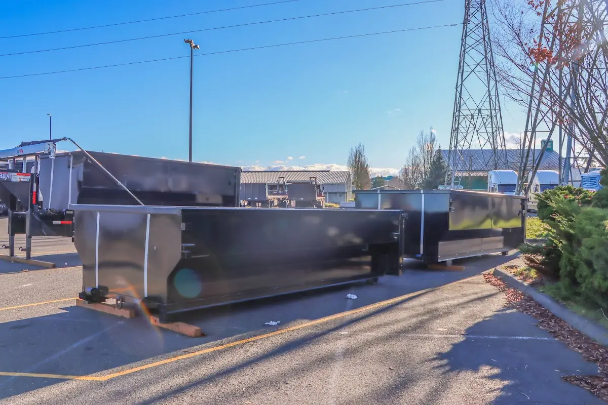 Roll-off dumpster ready for waste disposal at job site for Concrete Dumpster Rental in Portales